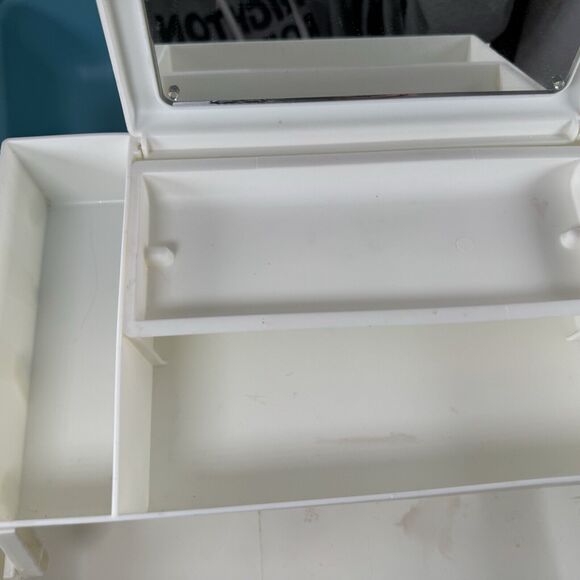 Caboodles Blue White On The Go Girl Classic Cosmetic Makeup Travel Case Vintage - Picture 6 of 10